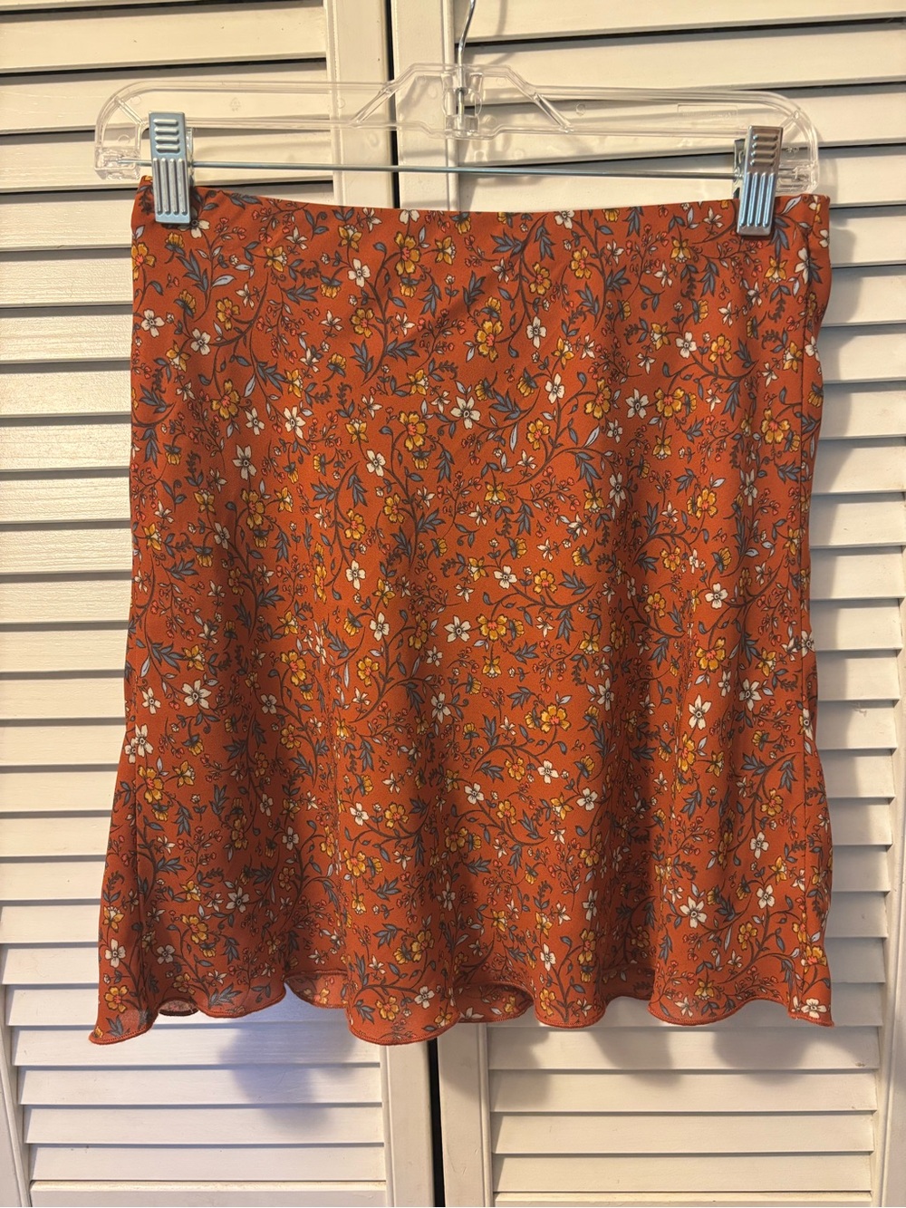 Socialite Rust Floral Circle Skirt